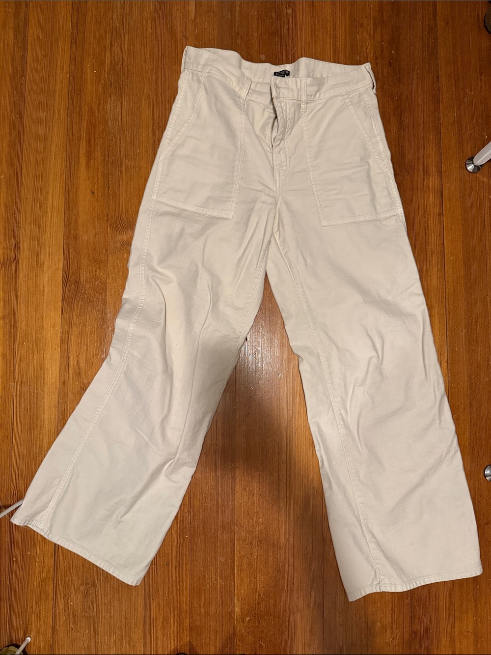 J Crew Beige Casual Wide leg pants Lightweight Cotton